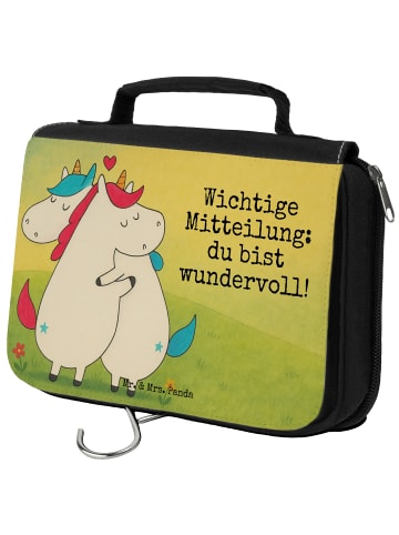 Mr. & Mrs. Panda Kulturbeutel Einhorn Mitteilung Design mit Spruch in Weiß