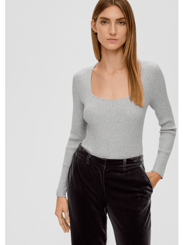 s.Oliver BLACK LABEL Strickpullover langarm in Grau