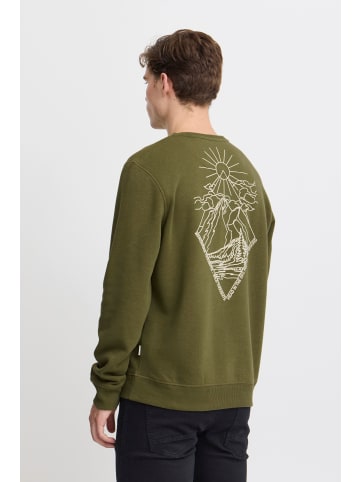 BLEND Rundhalspullover BHSweatshirt 20717349 lässiger Pullover mit Back-Print in Grün