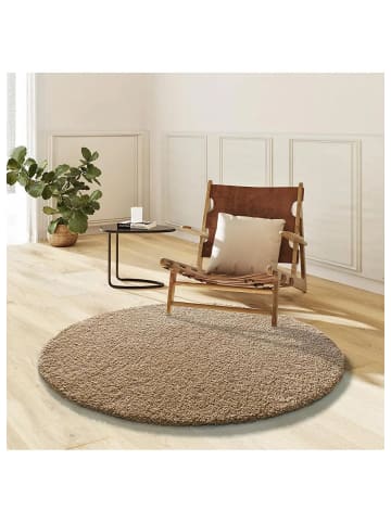 Atticgo Hochflor-Teppich NORGE rund in lienen