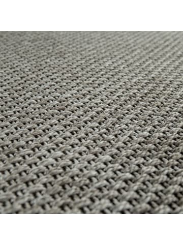 KADIMA DESIGN Teppich Kurzflor Unifarben Bordüre Wohnzimmer schmutzabweisend in Grau