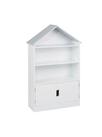 relaxdays Kinderregal in Weiß/ Grau - (B)68 x (H)115 x (T)28 cm