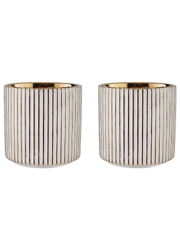 Butlers Blumentopf GOLDIE 2er-Set in Weiß