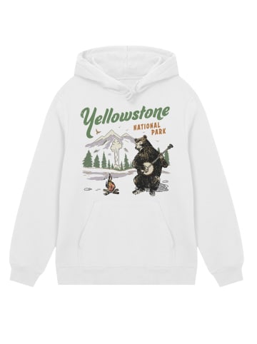 F4NT4STIC Hoodie US National Parks Yellowstone Bear Playing Banjo in off-white