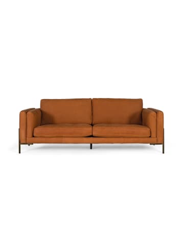 Giner y Colomer Lederpolstersofa im Vintage-Stil mit Metallbeinen 5 Sitze in Brown