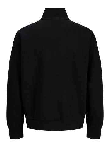 Jack & Jones Sweatshirt mit halbem Reißverschluss in Black