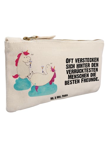 Mr. & Mrs. Panda Pouch Einhorn Sekt mit Spruch in Weiß