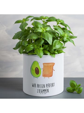 Mr. & Mrs. Panda Großer Blumenkübel Avocado Toast mit Spruch in Weiß