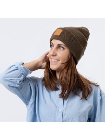 Occulto Winter Mütze Beanie Braun Label Grey