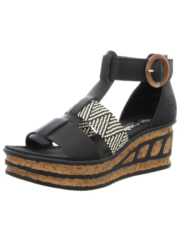 rieker Keilsandalette in schwarz