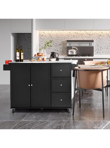 COSTWAY Küchenwagen in Schwarz