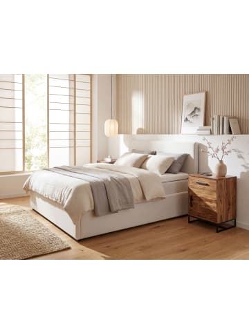 FineBuy Nachttisch in Braun / Sheesham / 45x35x65