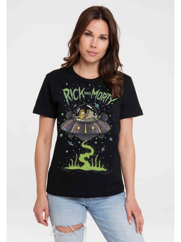 Logoshirt T-Shirt Rick & Morty - Raumschiff in schwarz