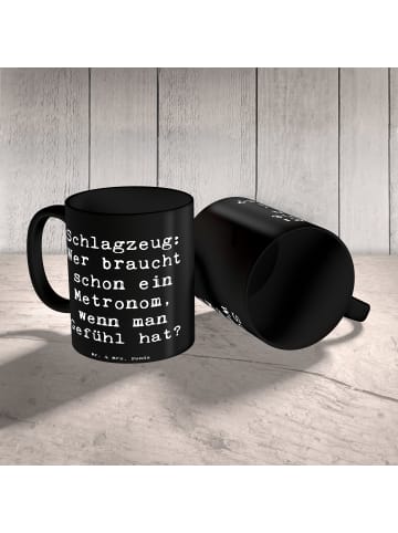 Mr. & Mrs. Panda Trinkbecher Spruch Schlagzeug Gefühl mit Spruch in Schwarz