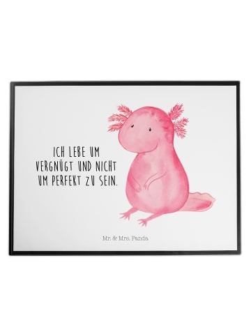 Mr. & Mrs. Panda Tischschutzmatte Axolotl Niedlich mit Spruch in Weiß