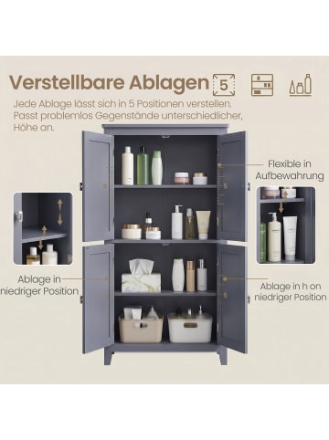 VASAGLE Badkommode Helan in Schiefergrau - (B)60 x (H)110 x (T)30 cm
