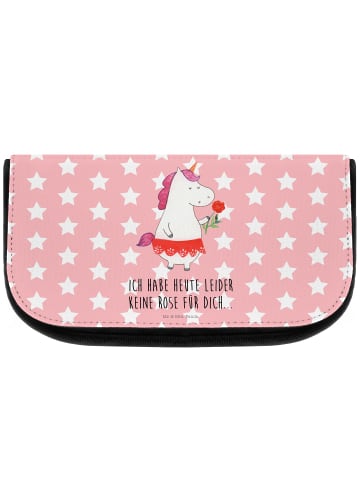 Mr. & Mrs. Panda Kosmetiktasche Einhorn Dame mit Spruch in Rot Pastell