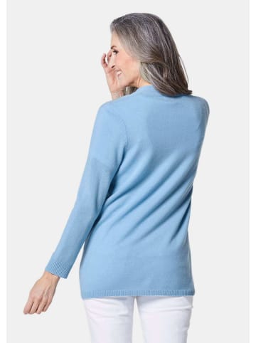 GOLDNER Langarm Feinstrick-Cardigan in pazifikblau
