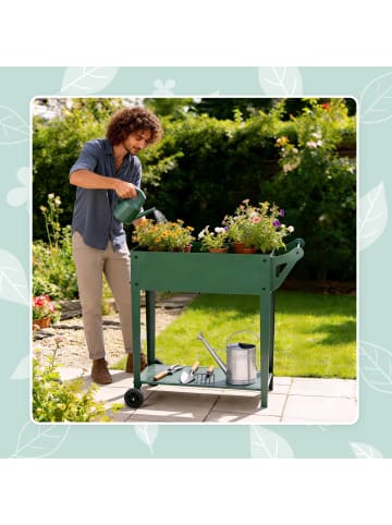 relaxdays Hochbeet in Grün - (B)85 x (H)80 x (T)50 cm