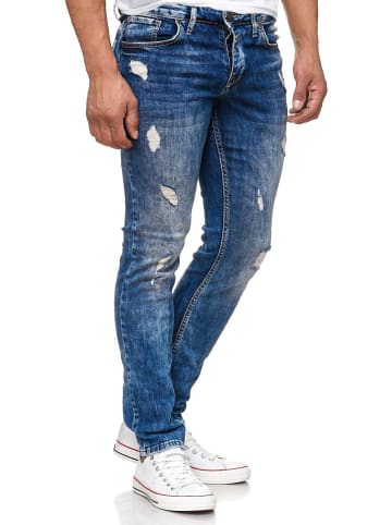 RESLAD Jeans Destroyed Stretch Denim in blau(2069)