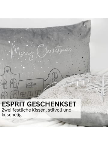 ESPRIT Zierkissenhülle Weihnachten TOWN in Grau
