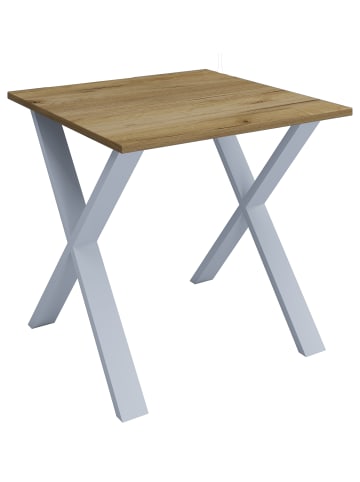 VCM  Büromöbel Schreibtisch Computertisch Lona X SW in Silber / Honig-Eiche