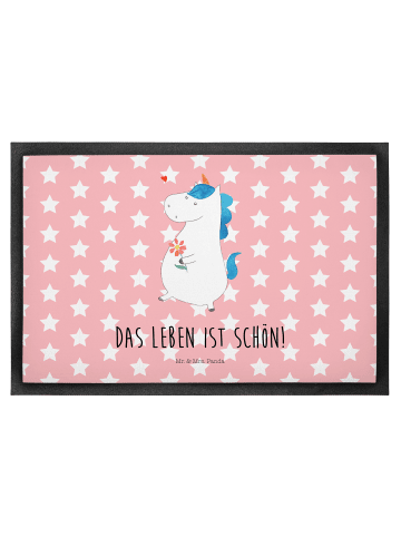 Mr. & Mrs. Panda Matte Einhorn Spaziergang mit Spruch in Rot Pastell