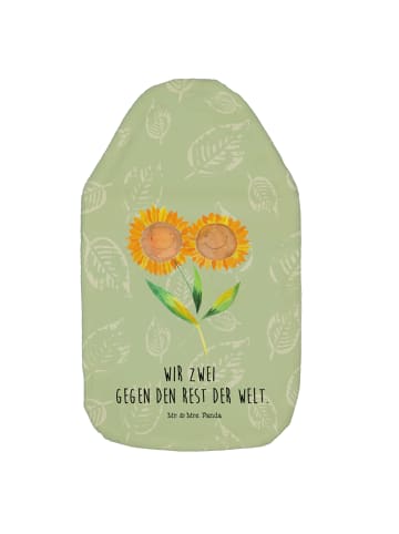 Mr. & Mrs. Panda Wärmflasche Blume Sonnenblume mit Spruch in Blattgrün