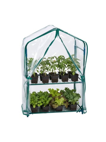 relaxdays Balkongewächshaus in Grün/ Transparent - (B)59 x (H)95 x (T)39 cm