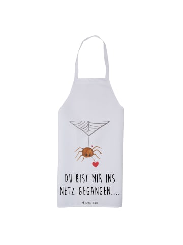 Mr. & Mrs. Panda Schürze Spinne Agathe Liebe mit Spruch in Weiß