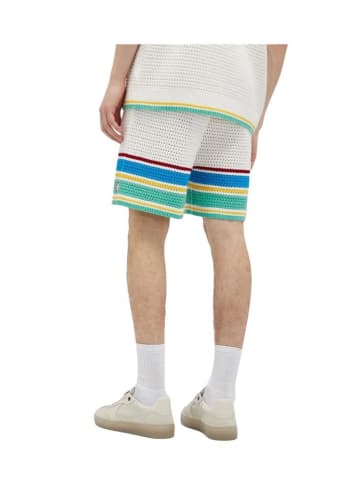 Casablanca  Casa Blanca Men's Crochet Tennis Shorts in White/Blue Multi