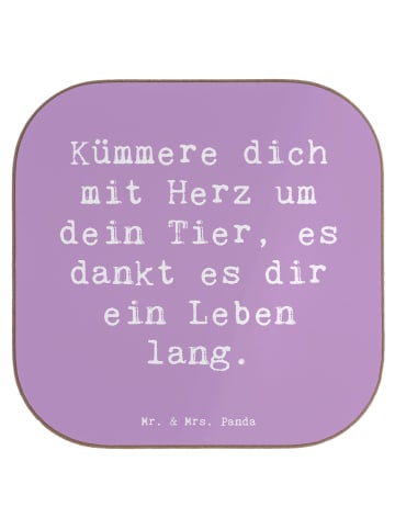 Mr. & Mrs. Panda Untersetzer Spruch Haustiere pflegen mit Spruch in Lavendeltraum