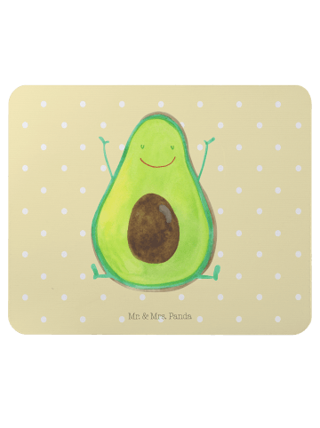 Mr. & Mrs. Panda Mauspad Avocado Glücklich ohne Spruch in Gelb Pastell