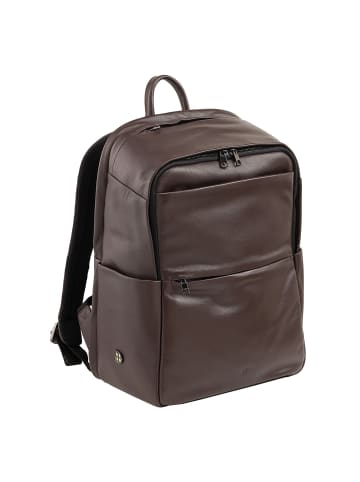 DuDu Sydney Daypack Leder 42 cm Laptopfach in coffee