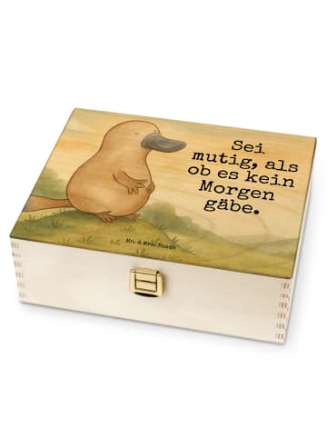 Mr. & Mrs. Panda Teebox Schnabeltier Mut Design mit Spruch in Weiß