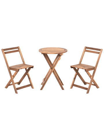 Beliani 3-tlg Bistro Set SACILE in Braun
