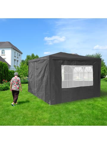 relaxdays 4x Pavillon Seitenwand in Grau - (B)300 x (H)200 cm