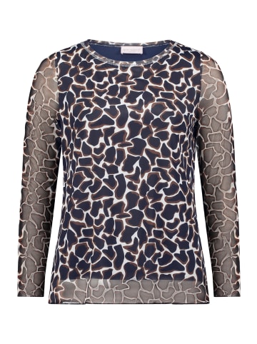 Betty Barclay Langarm-Shirt mit Animalprint in Dark Blue/Brown