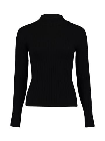 Hailys Dünnes Feinstrick Langarm Shirt Basic Stehkragen Pullover Klea in Schwarz