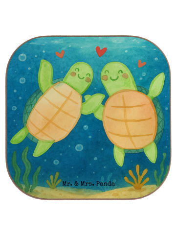 Mr. & Mrs. Panda Untersetzer Glas Schildkröten Paar Design ohne ... in Weiß