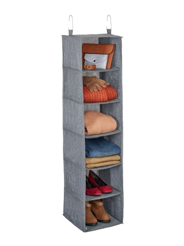 relaxdays Kleiderschrank Hängeregal in Grau - (B)30 x (H)131 x (T)30 cm