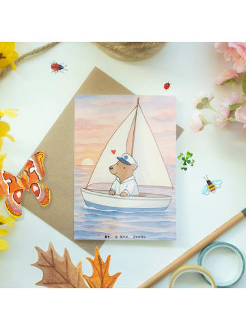 Mr. & Mrs. Panda babykarte Bär Segeln Design ohne Spruch in Weiß