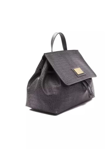 Pompei Donatella Grau Leder Damen Schulter Tasche