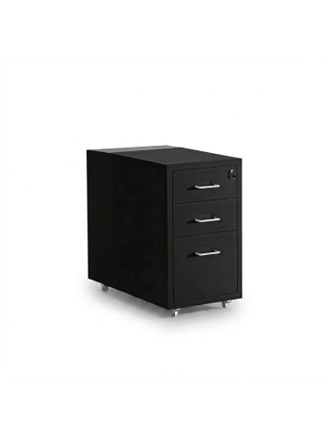 relaxdays Rollcontainer in Schwarz - (B)28 x (H)45,5 x (T)41 cm