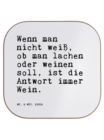Mr. & Mrs. Panda Glasuntersetzer Wenn man nicht weiß,... mit Spruch in Weiß