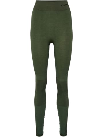 Hummel Leggings Hmlclea Seamless Mid Waist Tights in CLIMBING IVY/BEETLE MELANGE