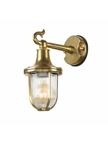 Licht-Erlebnisse Außen Wandlampe (B)11.5 x (H)25 cm in Messing