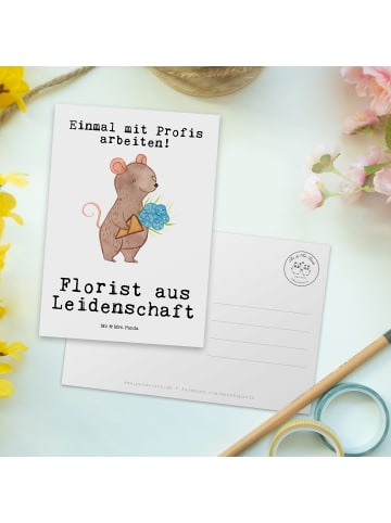 Mr. & Mrs. Panda Grußkarte Florist Leidenschaft mit Spruch in Weiß