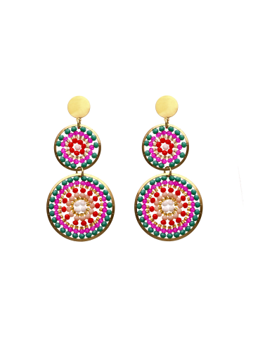 IZIA Women Earrings in Orange Multicolor