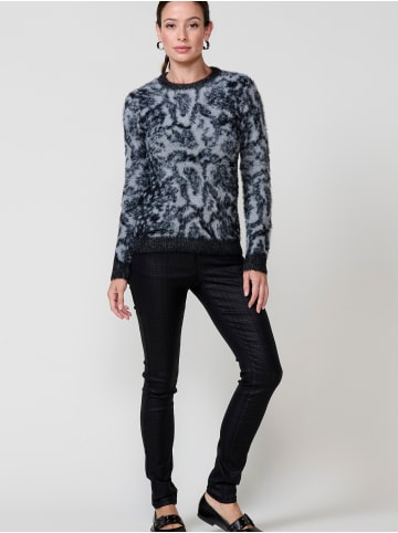 KOROSHI Women's animal jacquard knit jersey in SCHWARZ